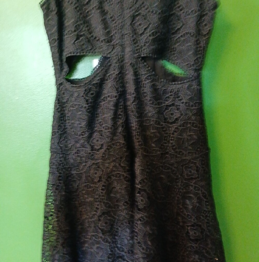 Anthropologie Black Lace Sleeveless Cutout Midi Dress NWT - Picture 8 of 12